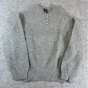 Vintage 70s Ermileur By Canterbury Sweater Mens Small Gray Pullover Fisherman